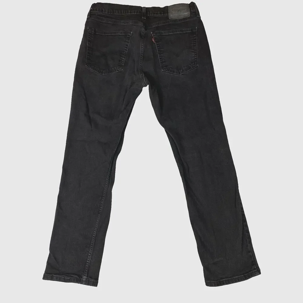 Levis 514 Jeans Mens 36x32 (Fits 36x30) Black Straight Fit Stretch Denim Casual